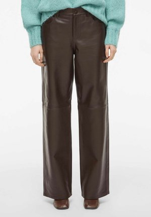 Leren broek - chicory coffee