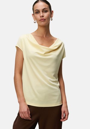 MIT WASSERFALLAUSSCHNITT - Print T-shirt - double cream