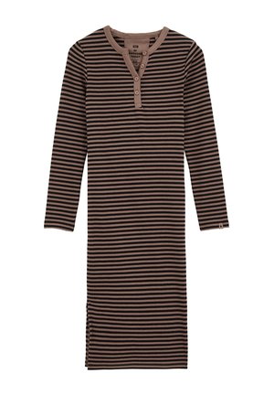 Stickad klänning - brown