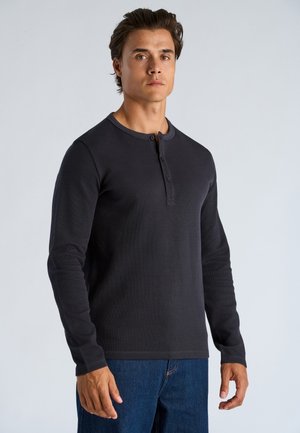 Lindbergh, BASIC GRANDDAD TEE L/S - Long-sleeved top - navy