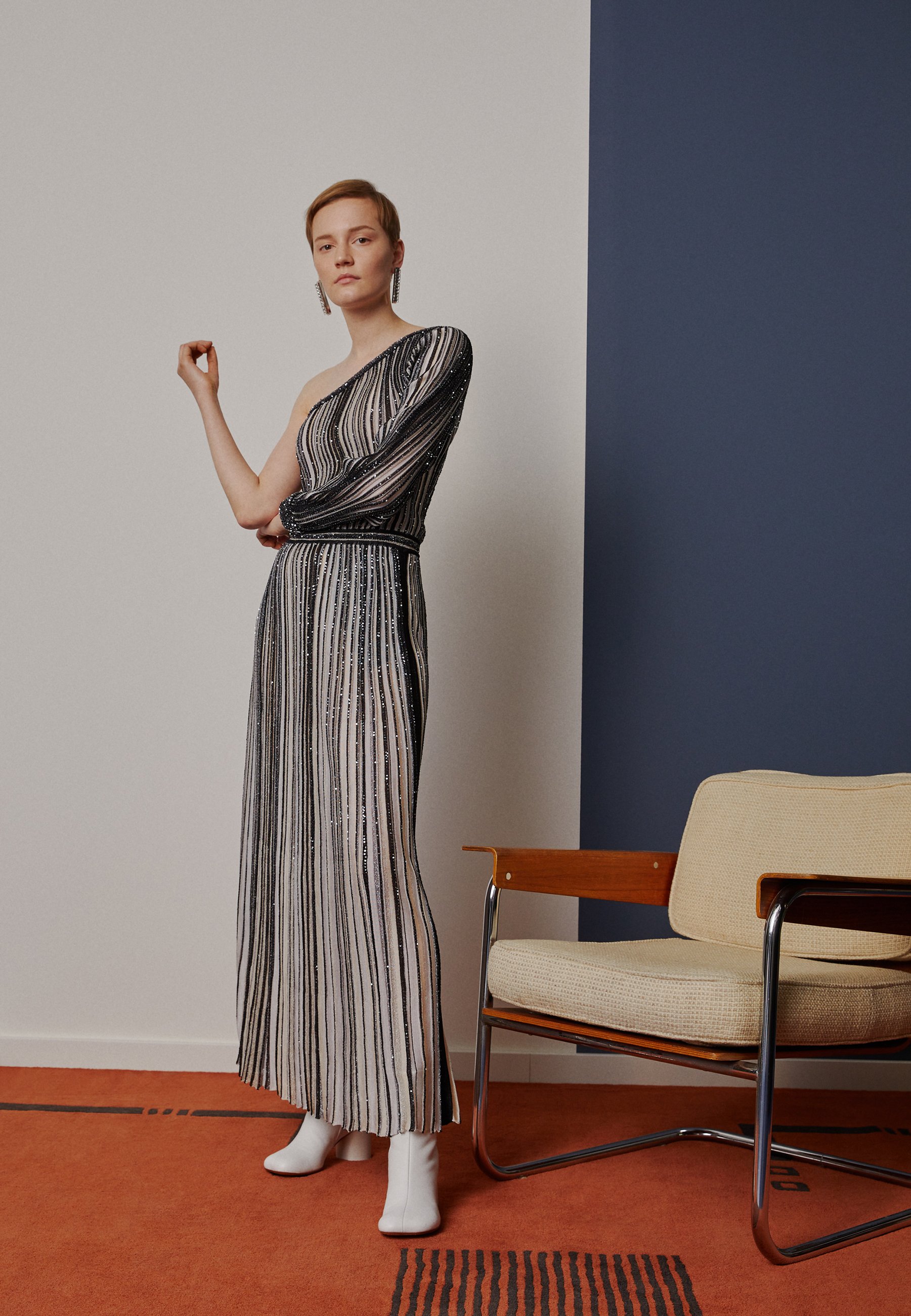 Missoni LONG DRESS - Abito in maglia - black/white/nero-screziato -  Zalando.it