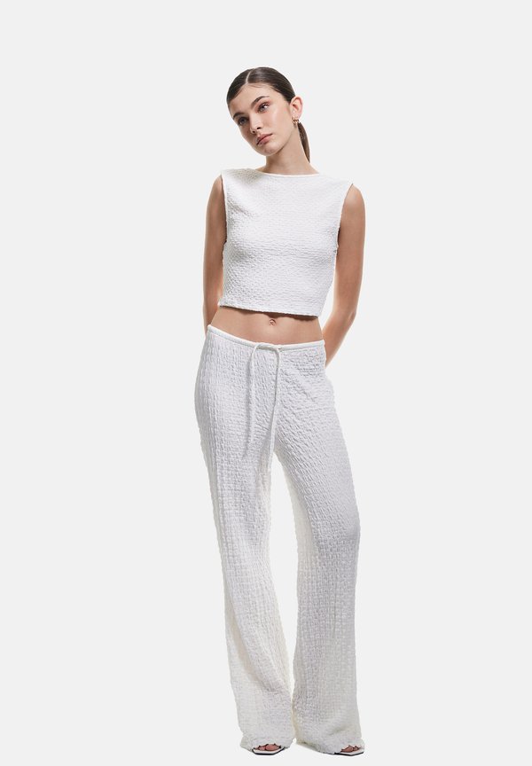 WIDE-LEG - Stoffhose - beige