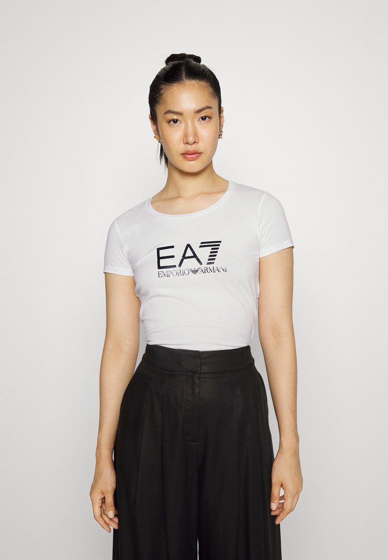 EA7 Emporio Armani Triko s potiskem - white/black