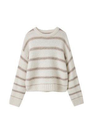 Stradivarius, STRIPED KNIT JUMPER - Pullover - white