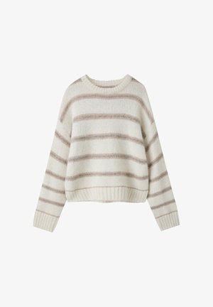 Stradivarius, STRIPED KNIT JUMPER - Pullover - white