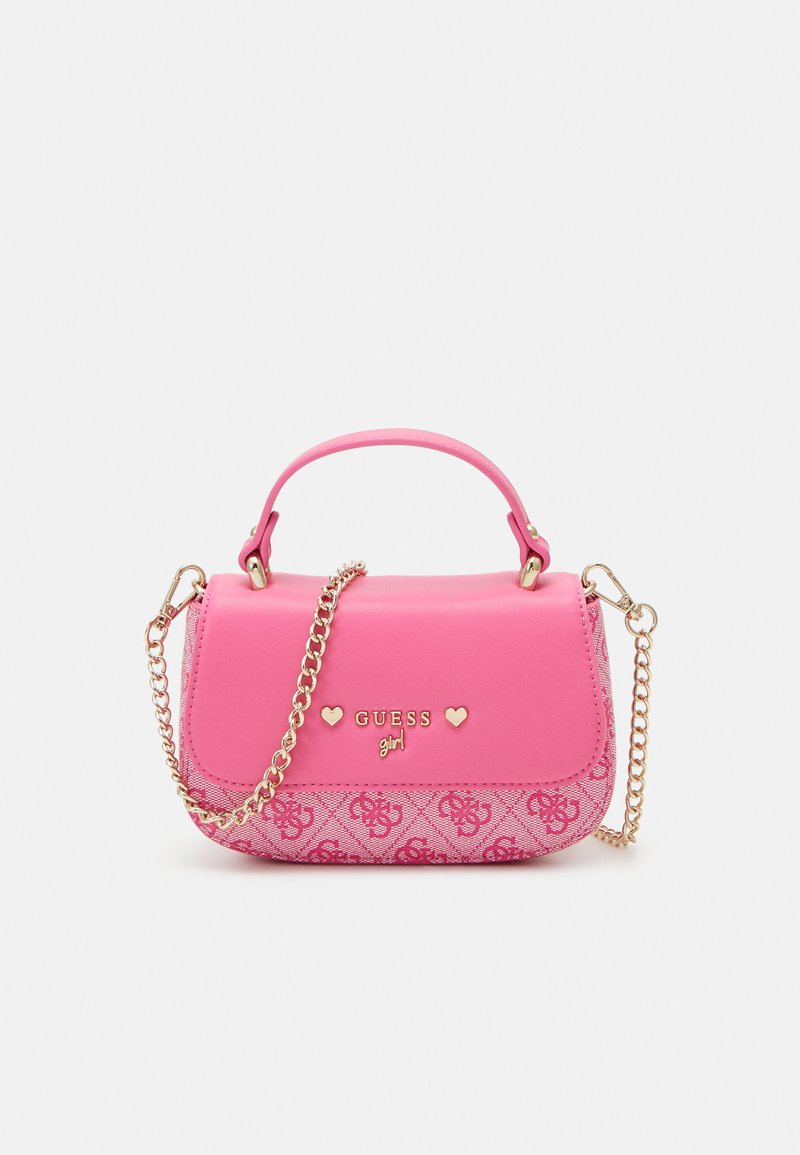 Guess Girls Straw Crossbody Flap Bag in Pink (21.5cm)