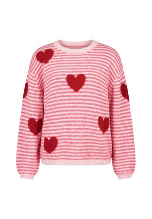 Studio Untold, PULLOVER, BOXY SHAPE, KUSCHELWEICH, HEARTS - Pullover - pink