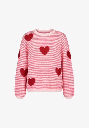 Studio Untold, PULLOVER, BOXY SHAPE, KUSCHELWEICH, HEARTS - Striktrøje - pink