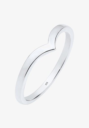 Õhuke sterlinghõbedast sõrmus südamekontuuri kujul, sõrmuse sees on märgistus "925".