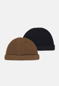 Only & Sons ONSSHORT BEANIE UNISEX 2 PACK - Huer - black/camel
