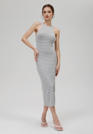Trikoomekko - light grey melange/white