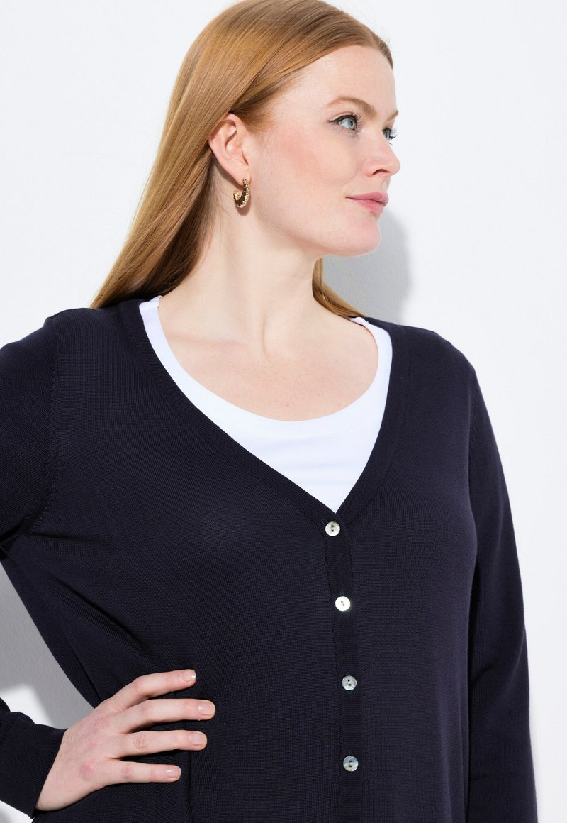 Ulla Popken Strickjacke dark marine/dunkelblau