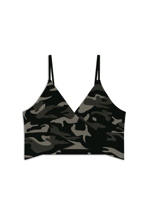 CROPPED FANTASIA CAMO CON INCROCI FRONTALI - Sujetadores deportivos con sujeción ligera - marrone mimetico