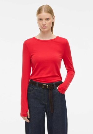 MIT RUNDHALS - Maglietta a manica lunga - chinese red