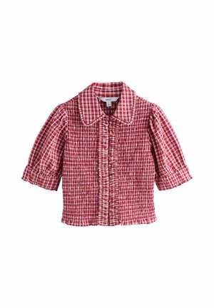 REGULAR FIT - SMOCKED COLLARED SHORT SLEEVE - Hemdbluse - red gingham