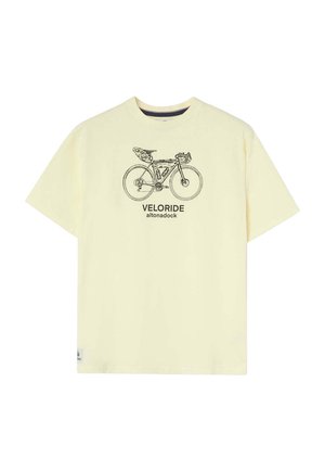 ALTONADOCK, CAMISETA LONG WAY BLANCA - Camiseta estampada - amarillo