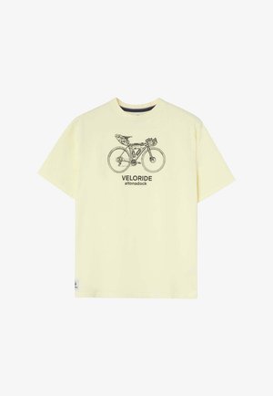 ALTONADOCK, CAMISETA LONG WAY BLANCA - Camiseta estampada - amarillo