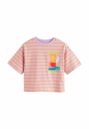 Next REGULAR FIT - GRAPHIC - Tričko s potlačou - purple orange