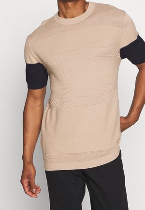 T-shirt med print - camel