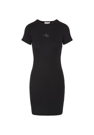 Calvin Klein Jeans MONOLOGO DRESS - Trikotāžas kleita - black