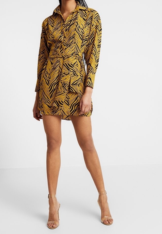 white christmas dresses Elise Lemon Plunge-Neck Midi Dress With Drop-Waist – Club L London main image 1