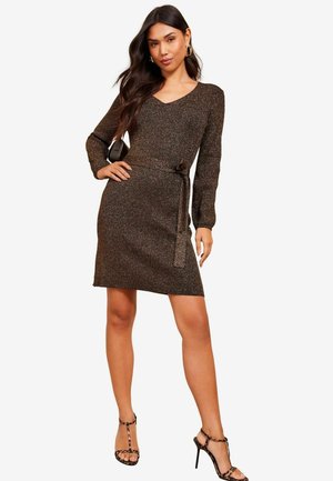 Friends Like These BELTED V NECK - Jumper dress - gold