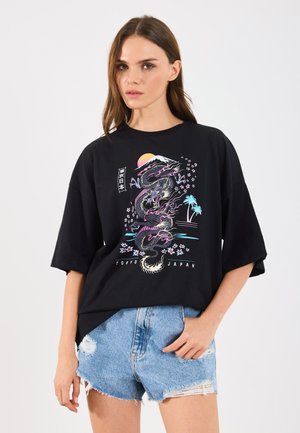 Even&Odd Print T-shirt - black
