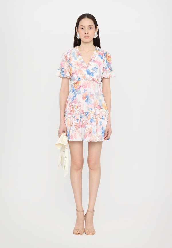 MARIANNES FLORAL V NECK MINI DRESS - Day dress - moonshine4