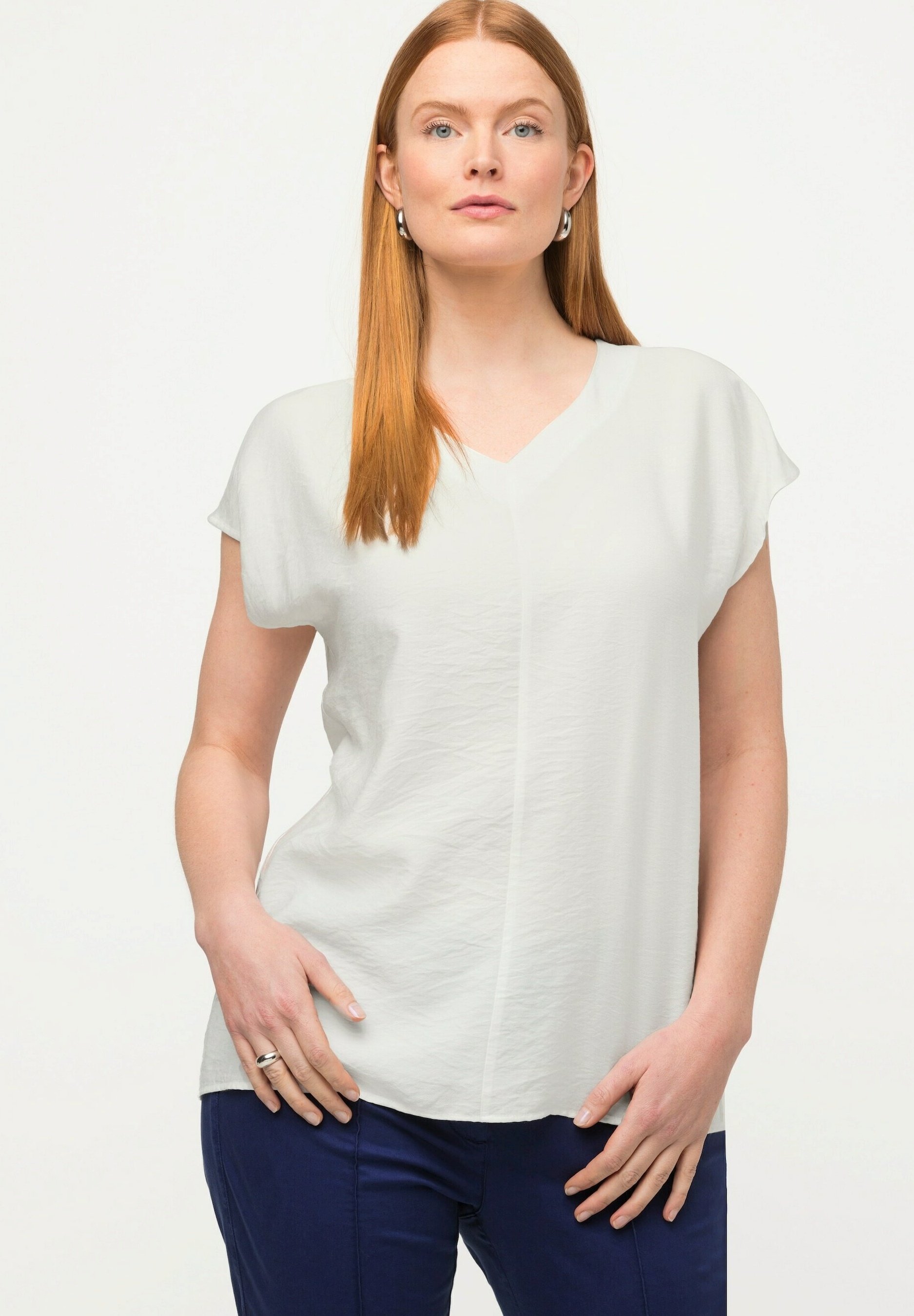 Ulla Popken Maglietta Donna Scollo A V Basic Maniche Lunghe - Vestibilità Rilassata (Taglie Forti) - 3