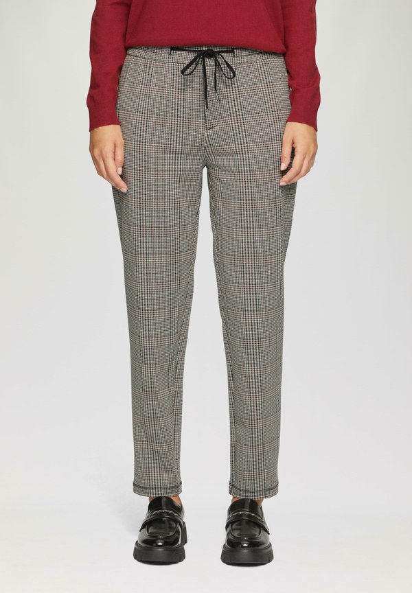 KARIERTE JOGG MIT GUMMIZUG - Stoffhose - beige