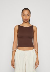 BDG Urban Outfitters SLASH NECK TANK - Top - chiccory coffee (19-1419tcx)