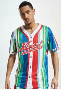 Karl Kani - VARSITY STRIPED BASEBALL  - Skjorta - red blue green Miniatyrbild 1