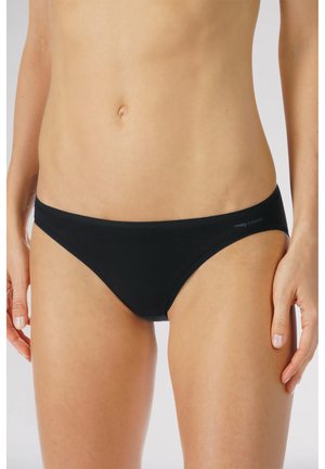 Zwarte katoen bikini onderkant met een lage taille, een soepele textuur en een elastische tailleband. Bevat een discreet merlogo aan de zijkant.
