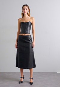STUDIO ID MIDI SKIRT - A-vonalú szoknya - black