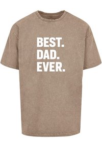 FATHERS DAY - BEST DAD EVER ACID WASHED HEAVY O - Tricou cu imprimeu - darkkhaki