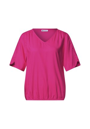 Street One, SHORT-SLEEVE BLOUSE SHIRT WITH V-NECK - Blouse - magenta dream