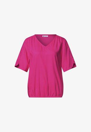 Street One, SHORT-SLEEVE BLOUSE SHIRT WITH V-NECK - Bluse - magenta dream