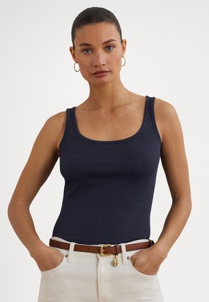 STRETCH COTTON TANK TOP - Top - navy