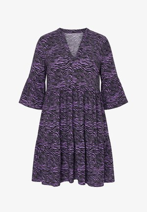 Studio Untold, KLEID, KURZE A-LINE, ZEBRA, 3/4-STATEMENT-ÄRMEL - Freizeitkleid - lilac