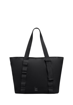 Borsa tote nera con doppie cinghie per la spalla, fibbia regolabile su una cinghia e piccolo logo "GOT BAG" al centro in basso.