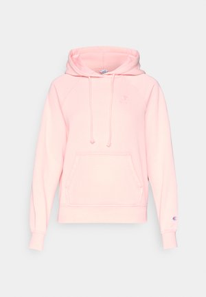 Lys rosa hettegenser laget av mykt stoff. Har en frontlomme i kenguru-stil, justerbar hette med snøring og ribbet mansjetter. Logoemblem på ermet.