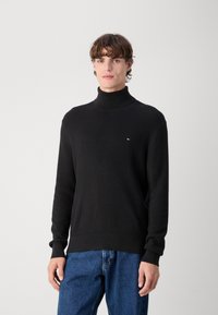 Tommy Hilfiger STRUCTURE ROLL NECK - Pulover - black