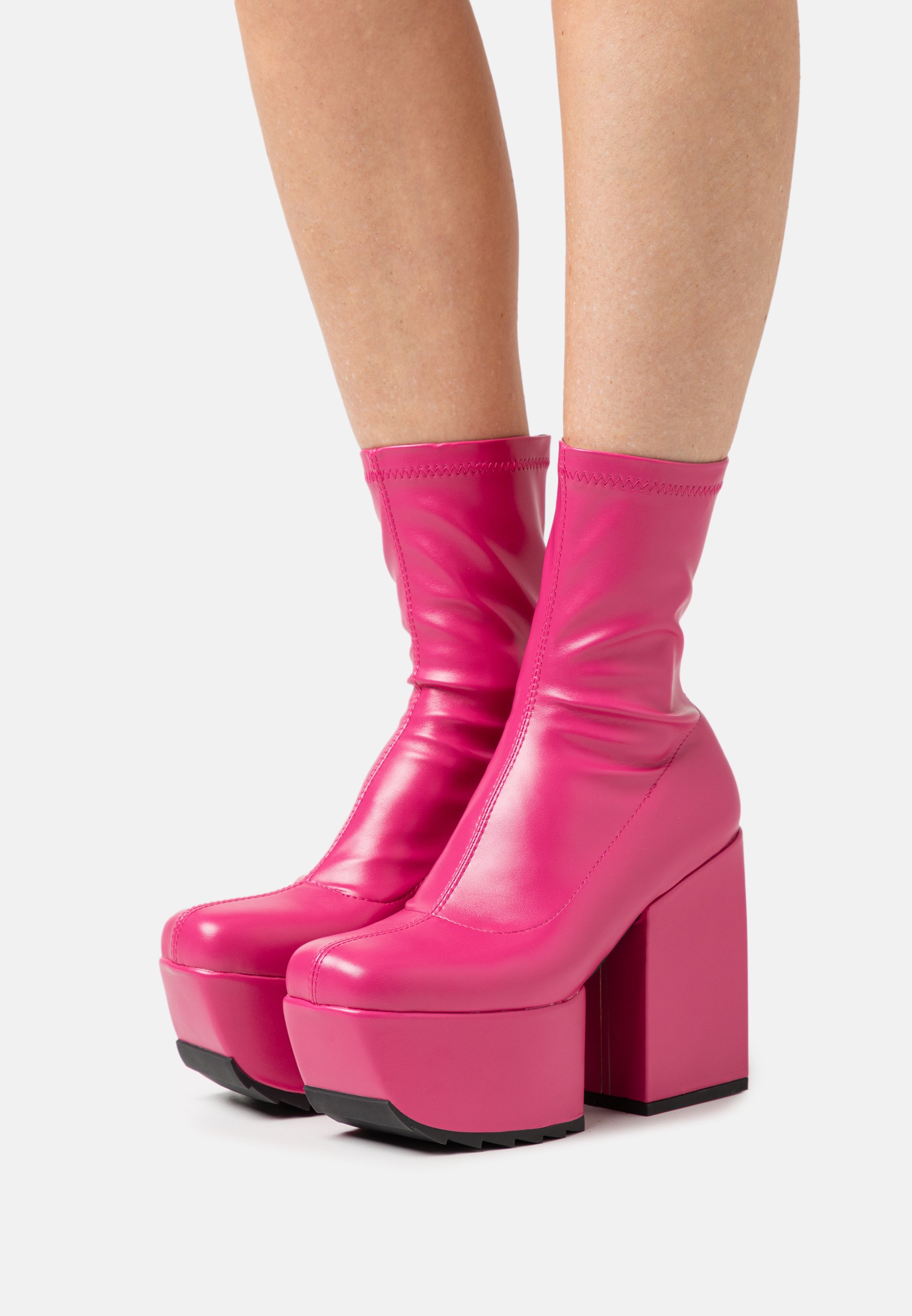 pink platform boots