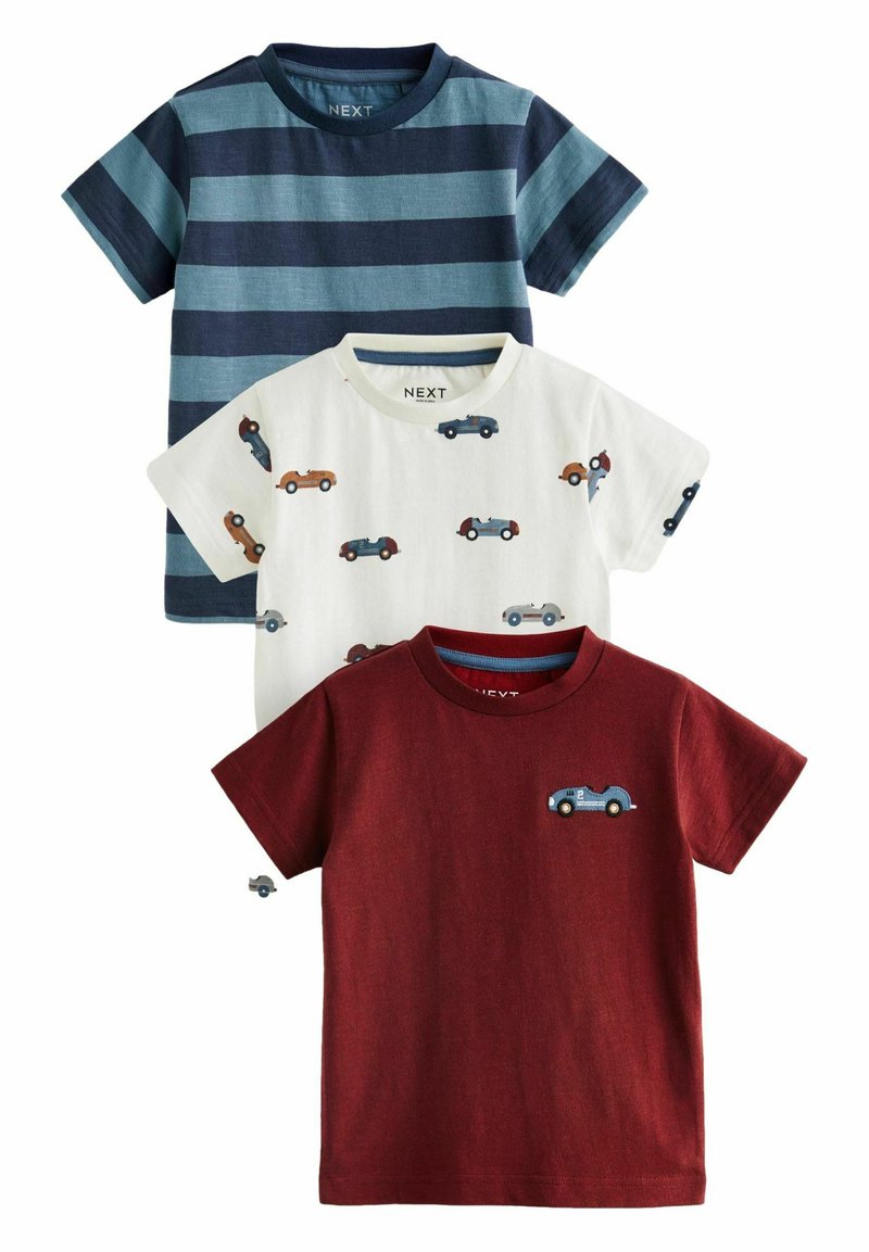 Next SHORT SLEEVE CHARACTER 3 PACK STANDARD - Apdrukāts T-krekls - red blue cars