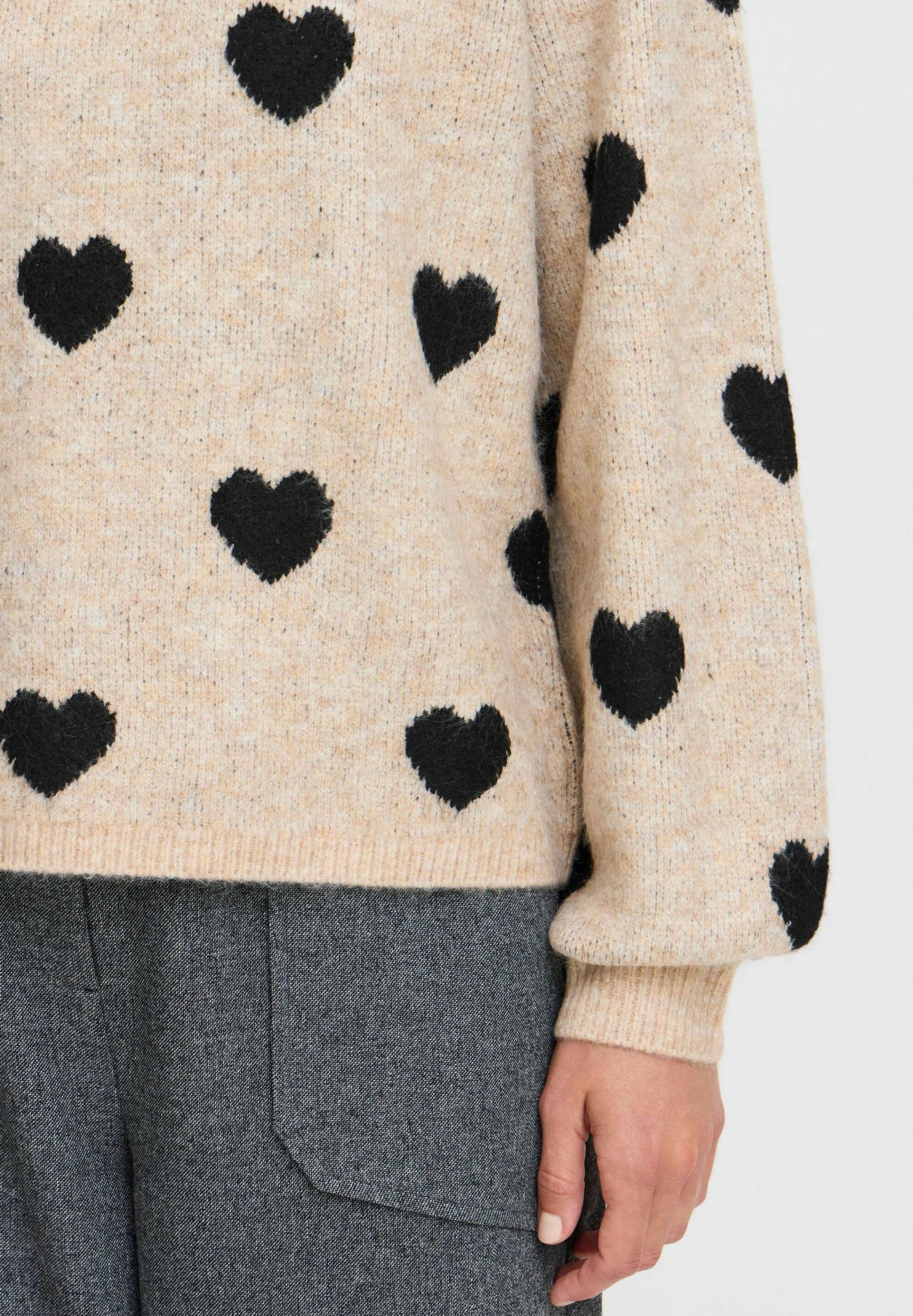 売れ筋商品|||ビーヤング ニット&セーター レディース アウター BYBXMINYA HEART JUMPER - Jumper - black mix b.young BYBXMINYA HEART JUMPER - Jumper - black mix/black