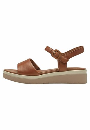 Sandalen met sleehak - nut