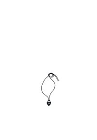 Zwarte koordketting met een kleine hartvormige hanger. De hanger heeft een glanzende afwerking en het koord is verstelbaar.