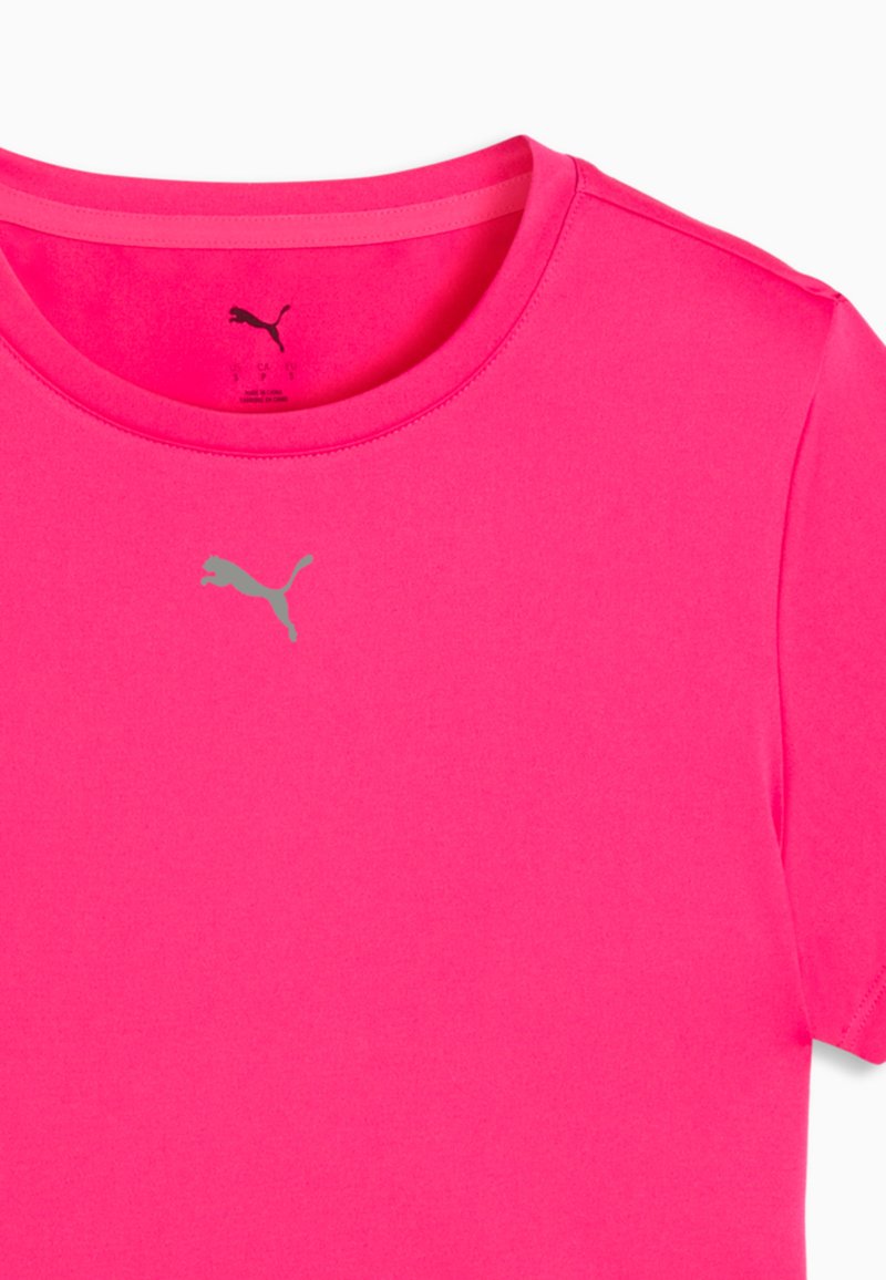 Puma TAD ESSENTIALS KURZES FIGURBETONTES - Triko s potiskem - glowing pink- white