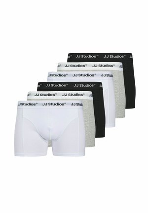 Boxershorts-Set in Weiß, Grau und Schwarz. Weicher Stoff mit kontrastierenden Logos auf den elastischen Bund. Gerade Schnittform.