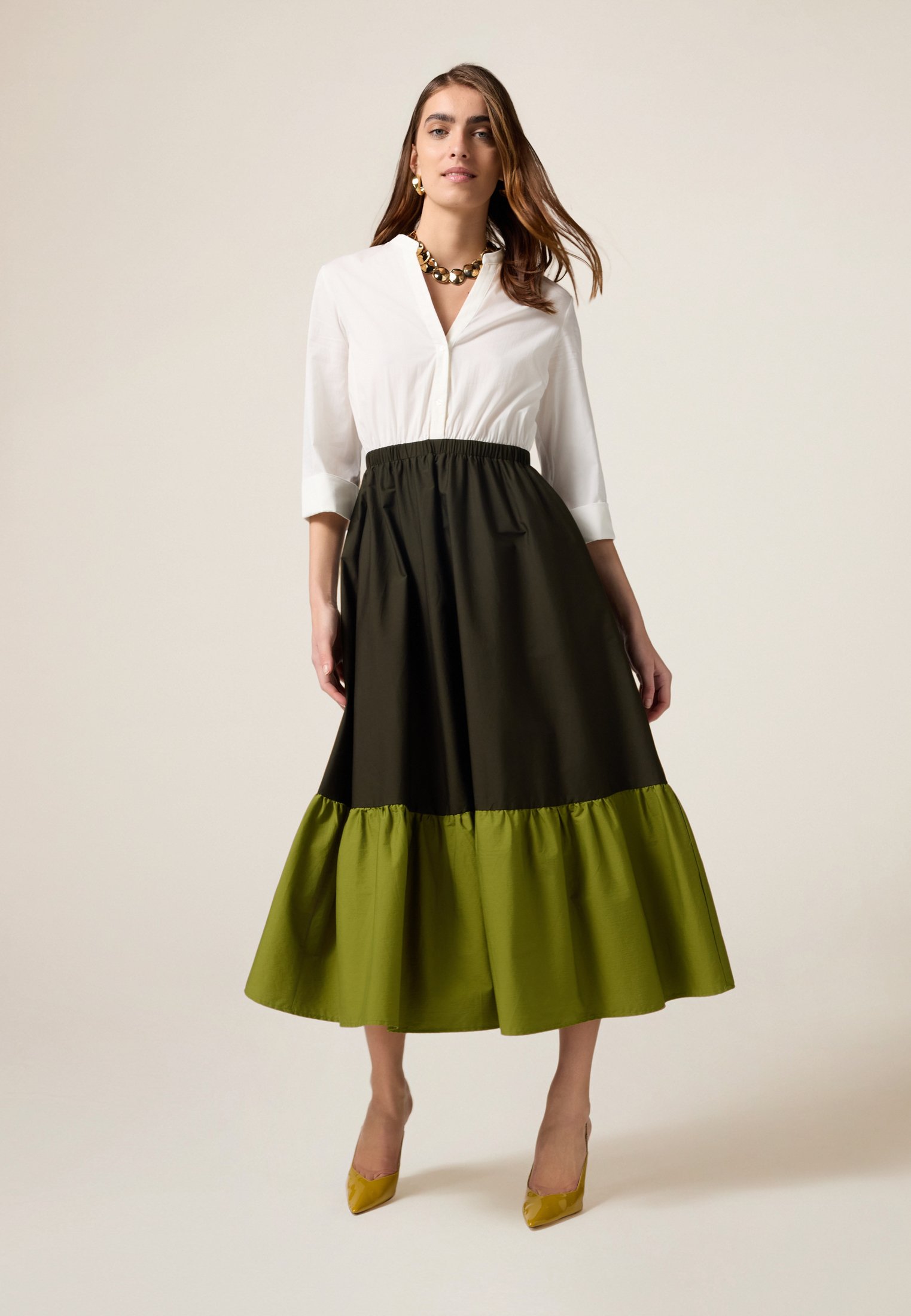 Oltre Vestido camisero verde